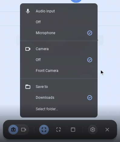 settings menu